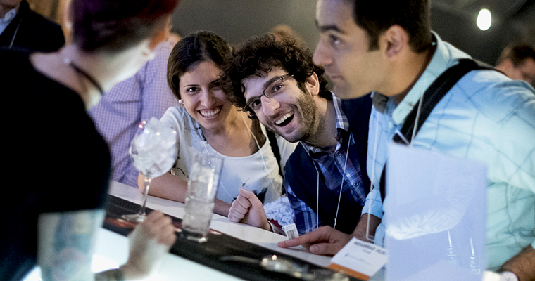 Alumni enjoying themselves at an event
