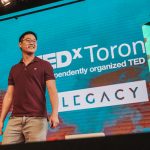 Gimmy Chu onstage at TEDxToronto 2017.