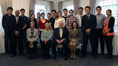 The 2014-15 Barbara and Frank Milligan Fellowship recipients at U of T’s Faculty Club (Photo: Erin Vollick). 